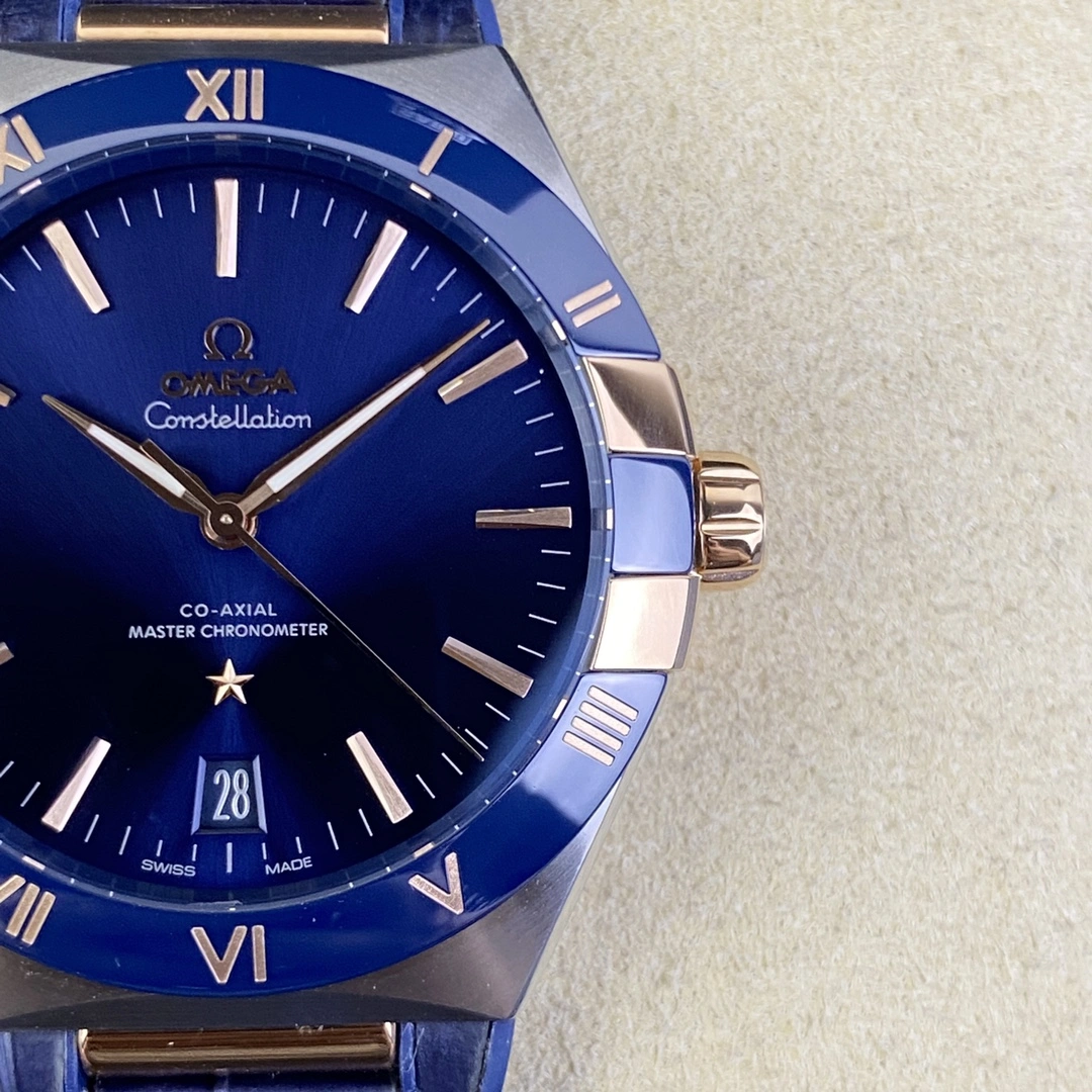 Refined CBD Factory Omega Constellation Master Chronometer 41mm Two-Tone Sedna Gold Blue Ceramic (131.23.41.21.03.001) 1:1 Super Clone -DD8900 Movement 325